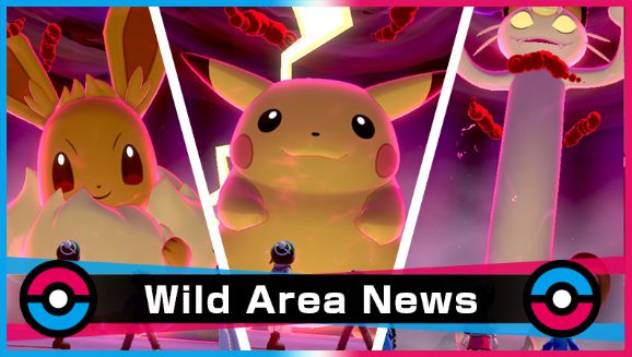 Pokémon Wild Area event Gigantamax Pikachu Eevee Meowth
