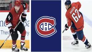 Montreal Canadiens logo and players