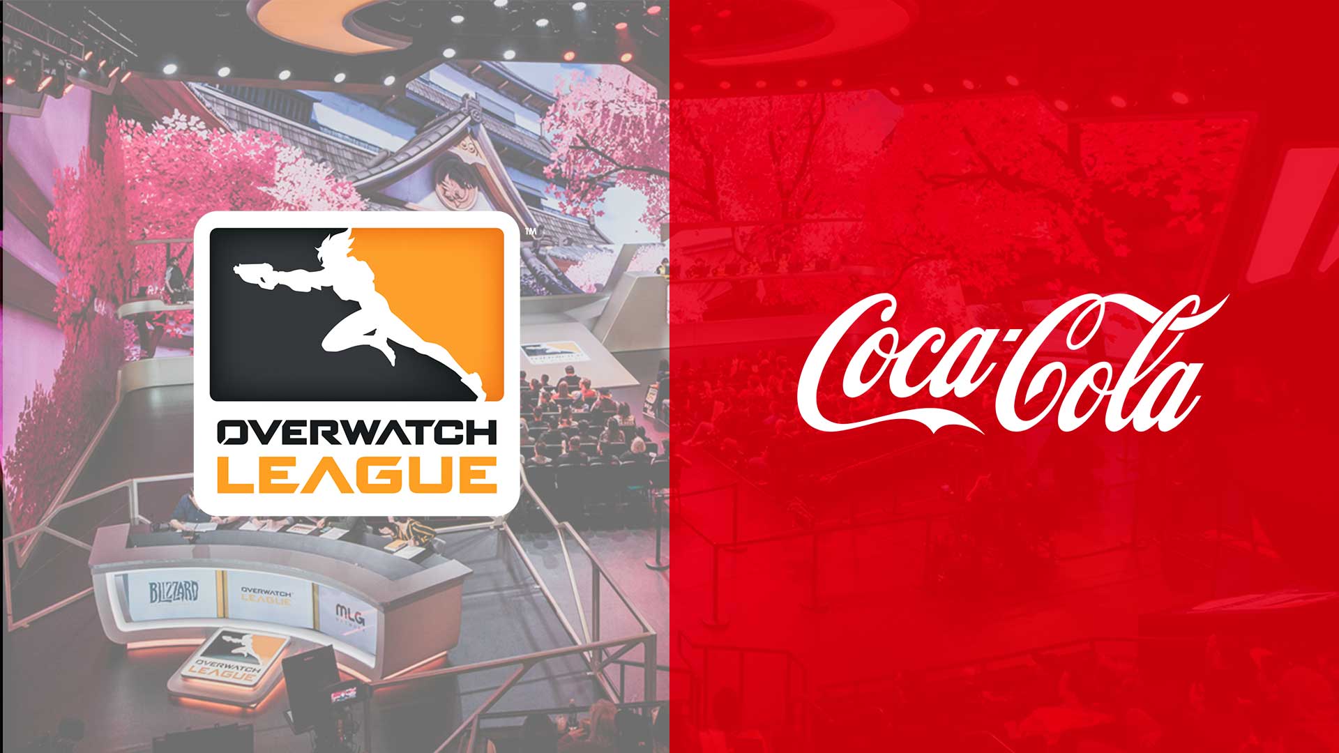 Overwatch League and Coca Cola logos