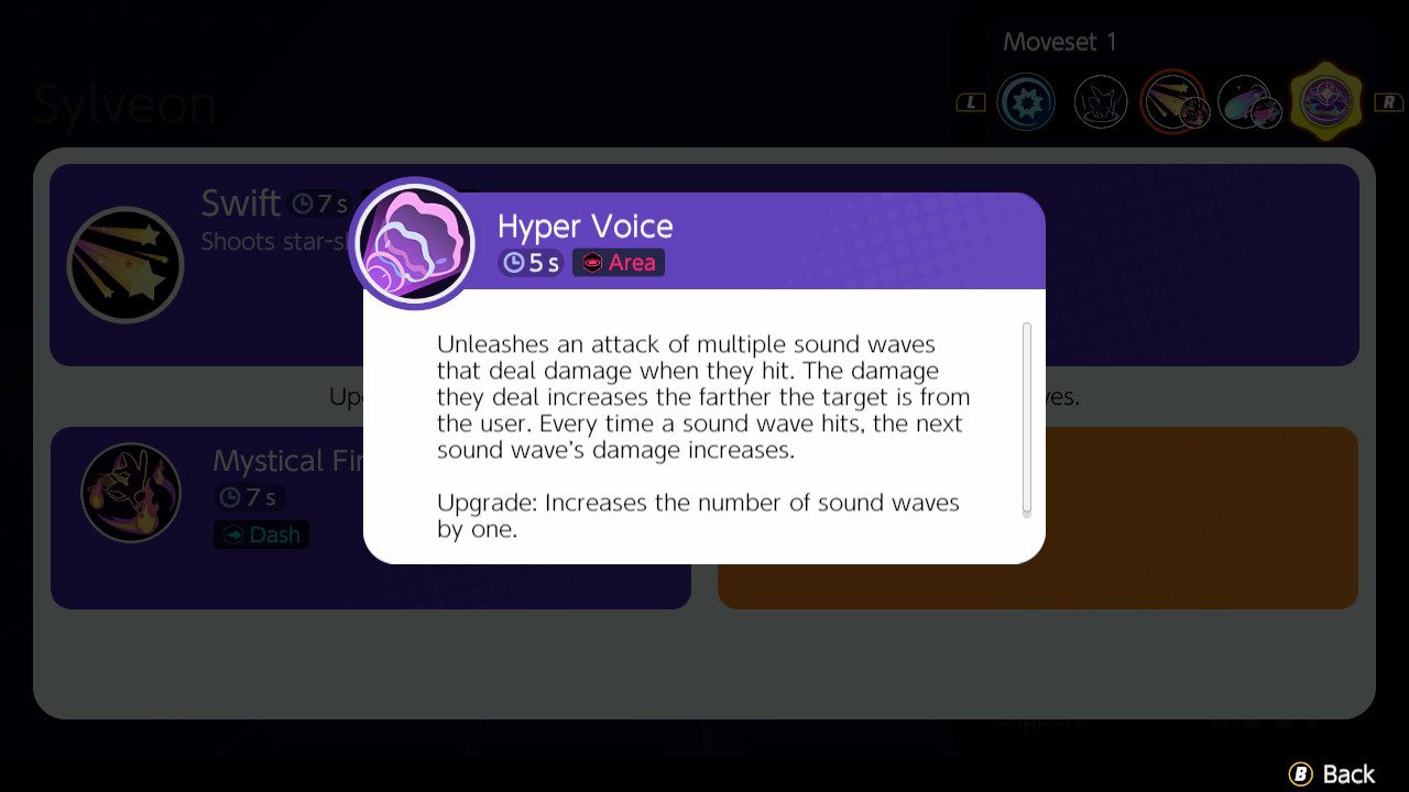 Screenshot of Sylveon's Hyper Voice move