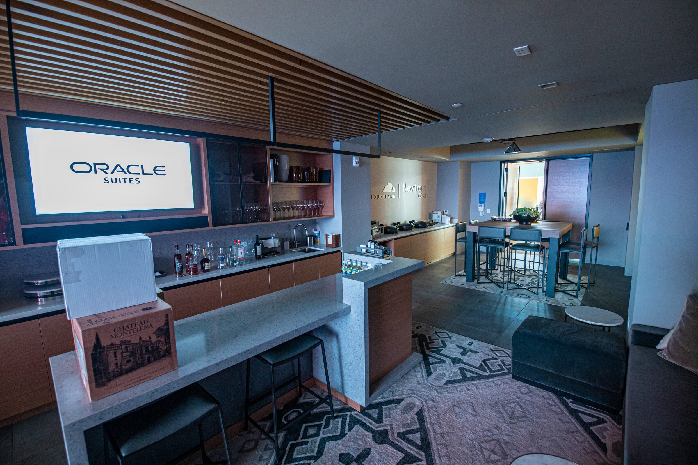 One of the private suites at the Chase Center