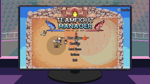 TItle screen of Teamfight Manager