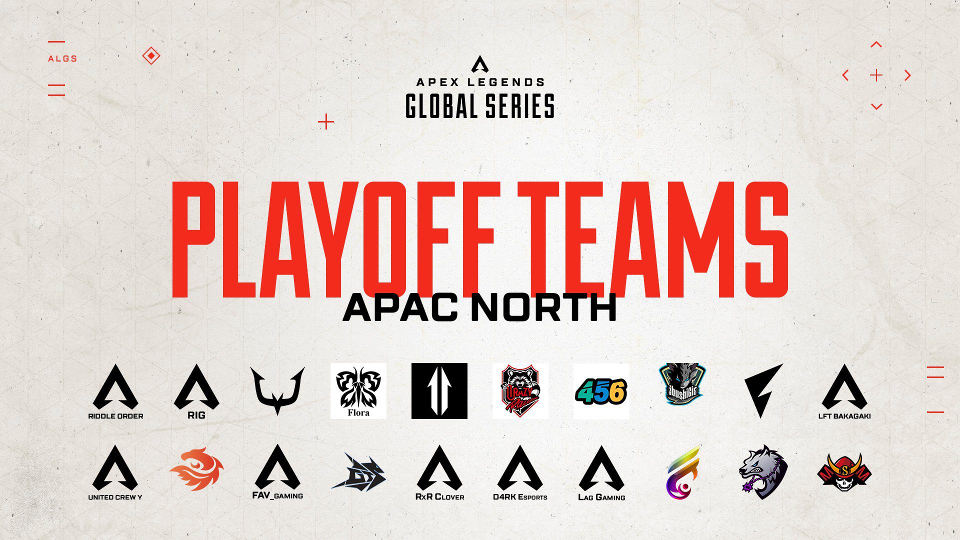 The APAC north teams that qualified for the ALGS Split 1 Playoffs