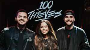 100 Thieves CEO Nadeshot (right) and co owners Valkyrae (middle) and Courage (left)