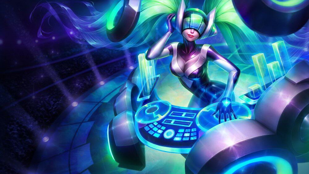 DJ Sona splash art in League of Legends