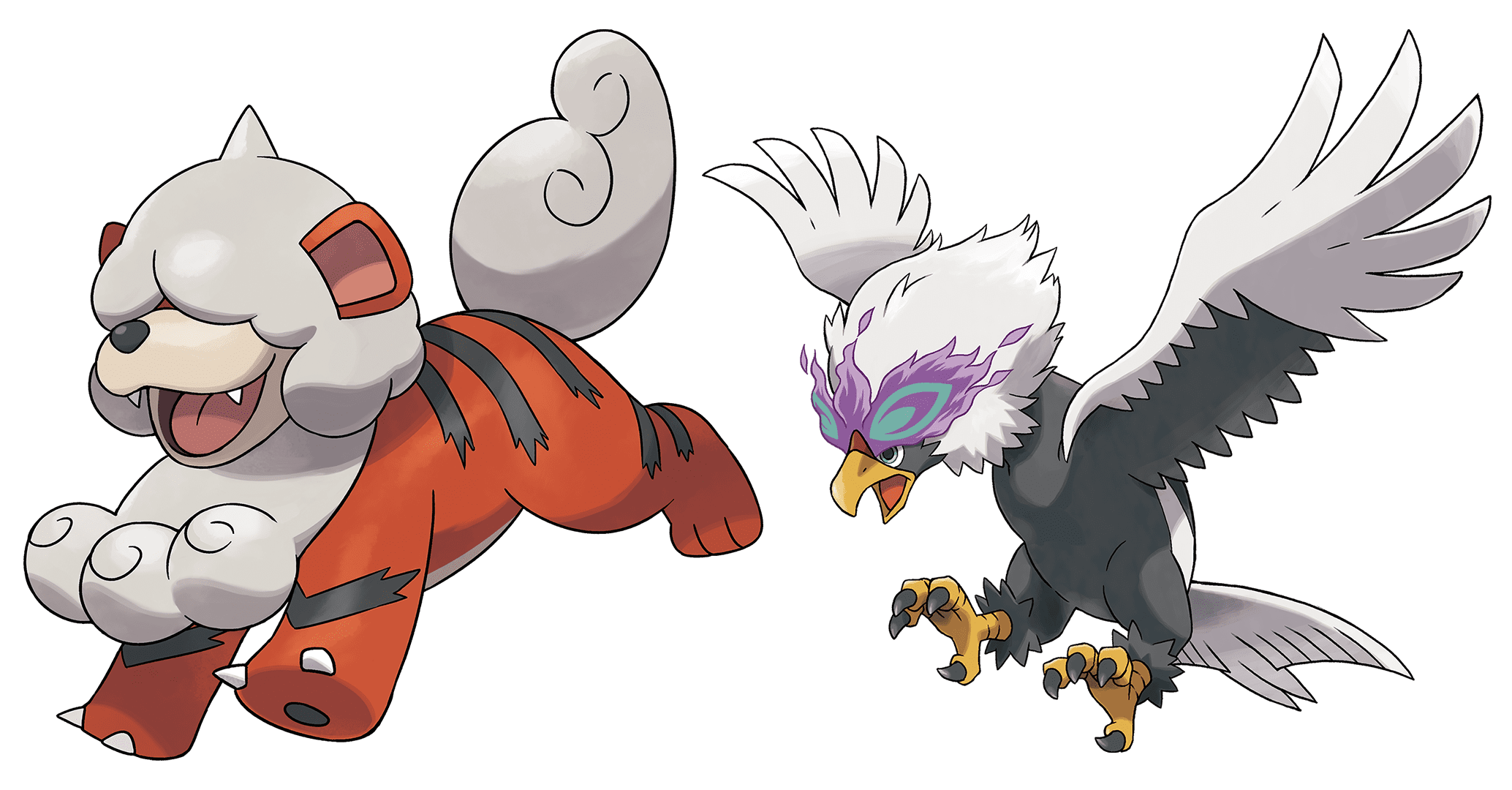 Hisuian Growlithe and Braviary in Legends: Arceus