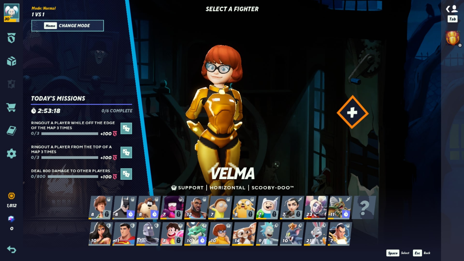 Astronaut Velma in the MultiVersus Season 2 battle pass.