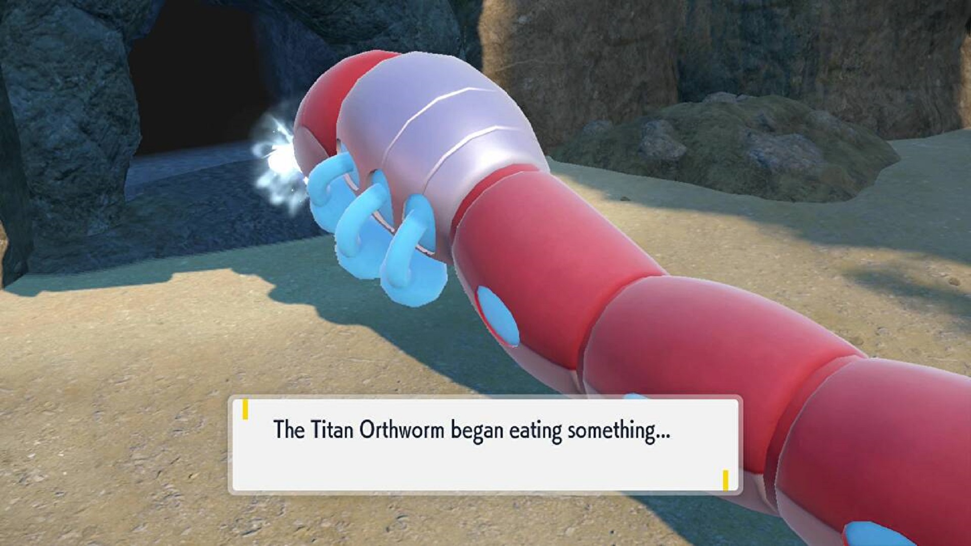 The Titan Orthworm eats a Salty Herba Mystica