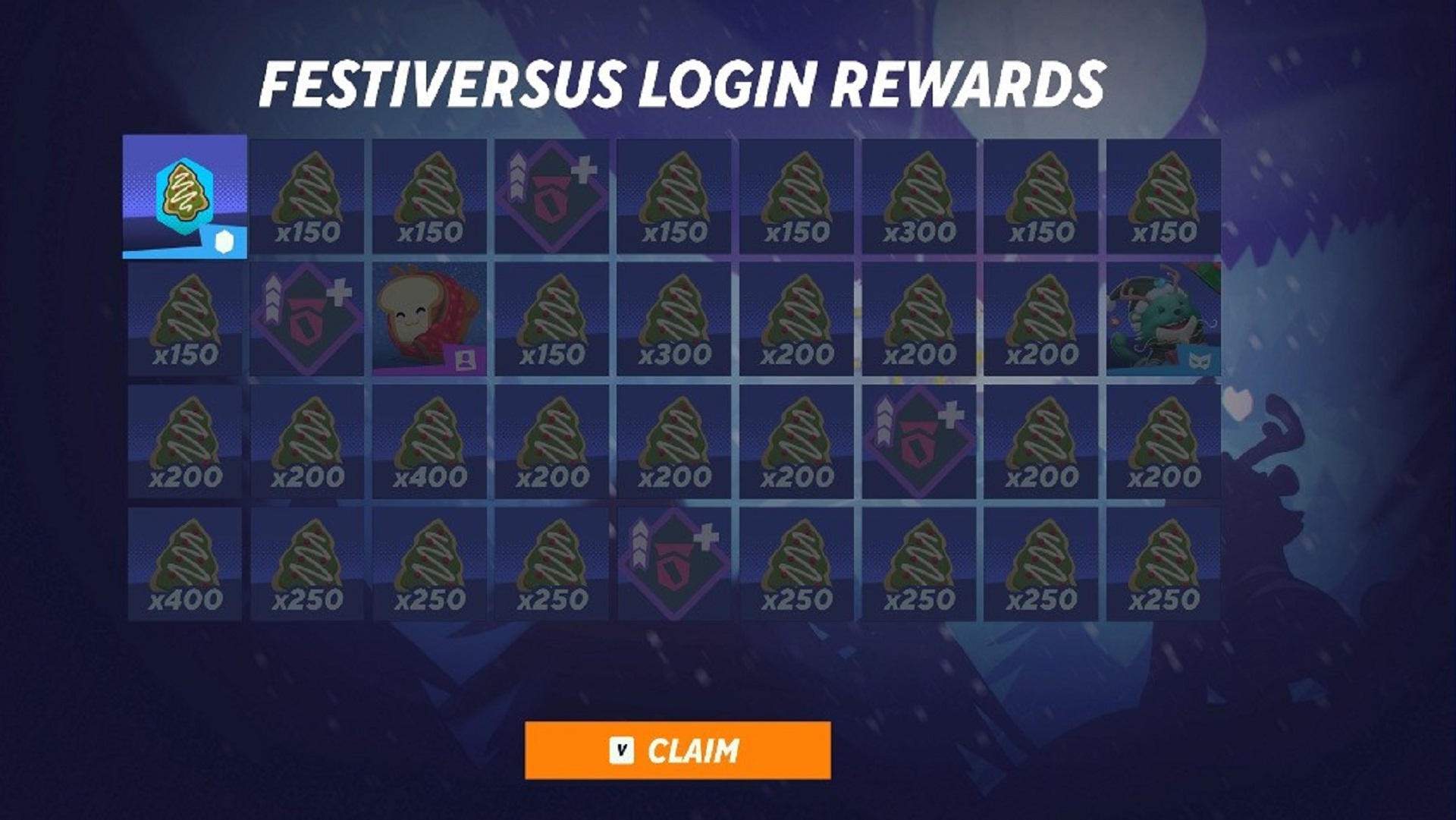 FestiVersus login rewards calendar