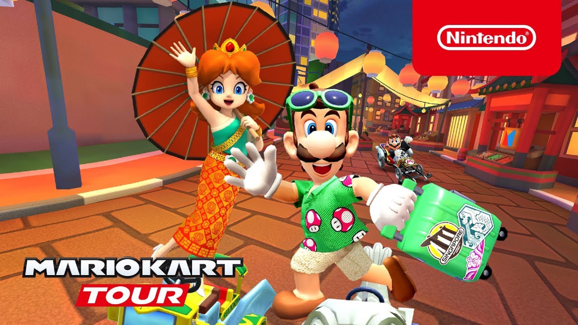 Daisy and Luigi race on one of the Bangkok rush stages