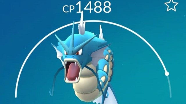 Gyarados, which has its best moveset in Pokémon GO consisting of Waterfall, Hydro Pump and Crunch.