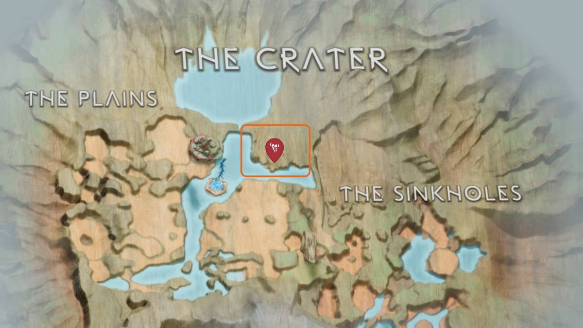 Map location of the Draugr Hole in the Plains in God of War Ragnarök
