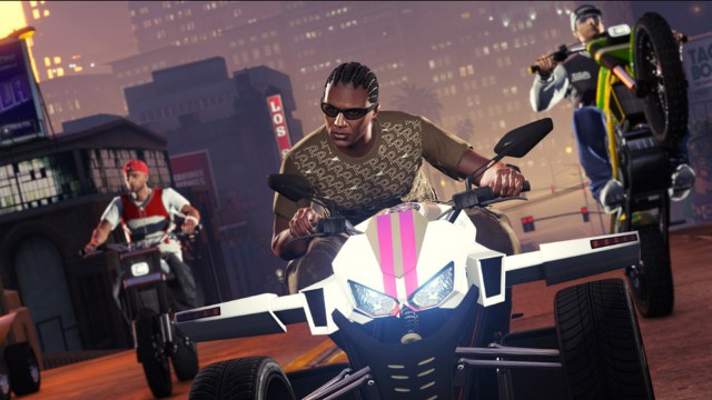 GTA Online players riding dirtbikes and quadbikes